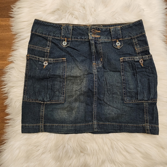 Vintage l.e.i. Denim Mini Skirt - Picture 1 of 6